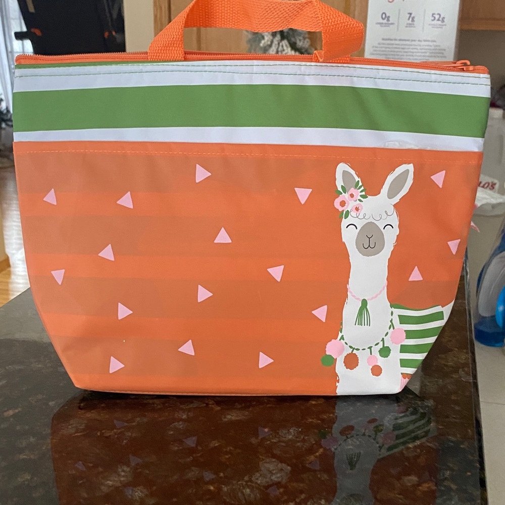 Thirty-One Orange and Green Llama Tote